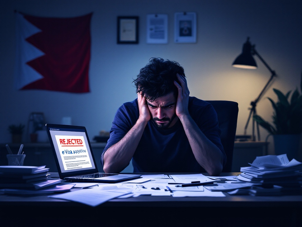 Symbol odrzucenia wniosku o eVisę do Bahrajnu